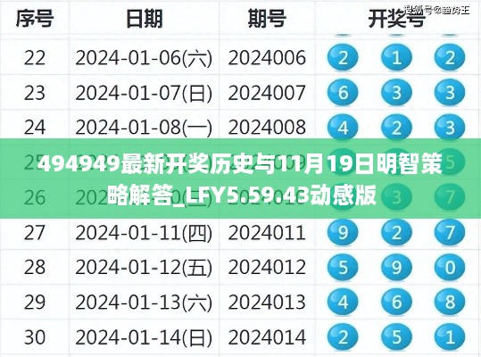 494949最新开奖历史与11月19日明智策略解答_LFY5.59.43动感版