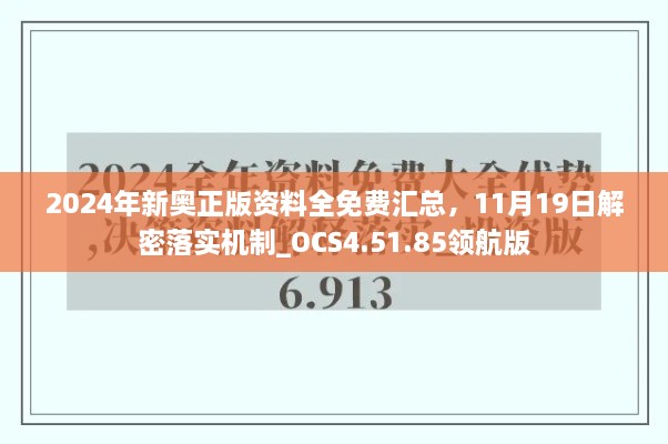 2024年新奥正版资料全免费汇总，11月19日解密落实机制_OCS4.51.85领航版