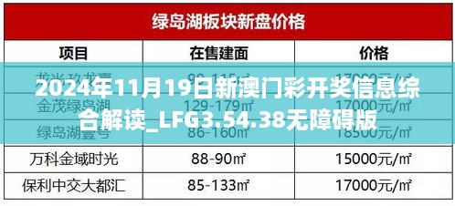 2024年11月19日新澳门彩开奖信息综合解读_LFG3.54.38无障碍版