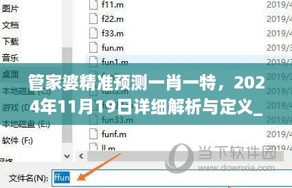 管家婆精准预测一肖一特，2024年11月19日详细解析与定义_YJV4.17.52动态版