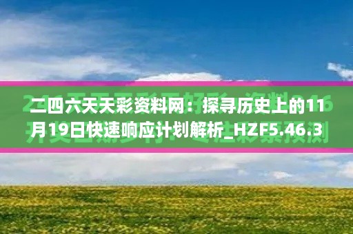 二四六天天彩资料网：探寻历史上的11月19日快速响应计划解析_HZF5.46.32超高清版