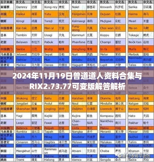 2024年11月19日曾道道人资料合集与RIX2.73.77可变版解答解析