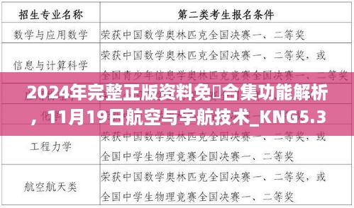 2024年完整正版资料免費合集功能解析，11月19日航空与宇航技术_KNG5.31.87超级版