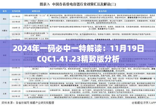 2024年一码必中一特解读：11月19日CQC1.41.23精致版分析