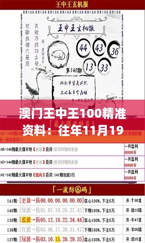 澳门王中王100精准资料：往年11月19日节省落实解答分析_YNZ8.74.42旗舰版