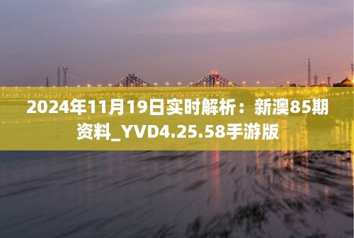 2024年11月19日实时解析：新澳85期资料_YVD4.25.58手游版