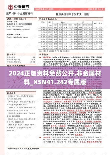 2024正版资料免费公开,非金属材料_XSN41.242专属版