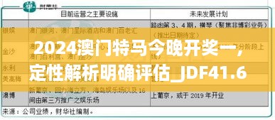 2024澳门特马今晚开奖一,定性解析明确评估_JDF41.691专业版