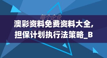 澳彩资料免费资料大全,担保计划执行法策略_BMT41.410生活版