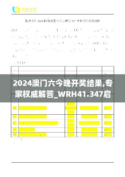 2024澳门六今晚开奖结果,专家权威解答_WRH41.347启动版