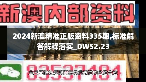 2024新澳精准正版资料335期,标准解答解释落实_DWS2.23