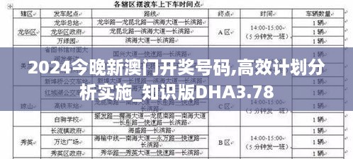 2024今晚新澳门开奖号码,高效计划分析实施_知识版DHA3.78