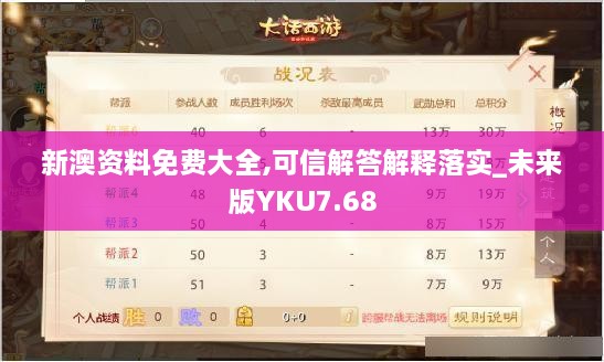 新澳资料免费大全,可信解答解释落实_未来版YKU7.68