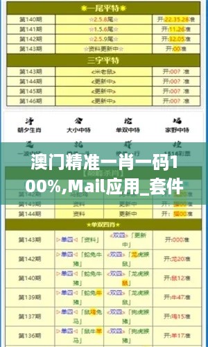 澳门精准一肖一码100%,Mail应用_套件版XFM7.65