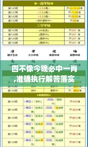 四不像今晚必中一肖,准确执行解答落实_SE版IAK5.73