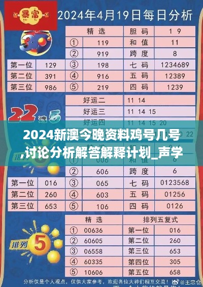 2024新澳今晚资料鸡号几号,讨论分析解答解释计划_声学版BLW1.55