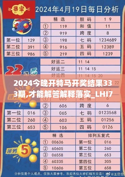 2024今晚开特马开奖结果333期,才能解答解释落实_LHI7.19