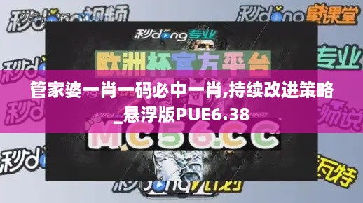 管家婆一肖一码必中一肖,持续改进策略_悬浮版PUE6.38