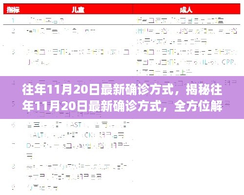 揭秘往年11月20日最新确诊方式，全方位解读与实用指南助你了解最新确诊流程