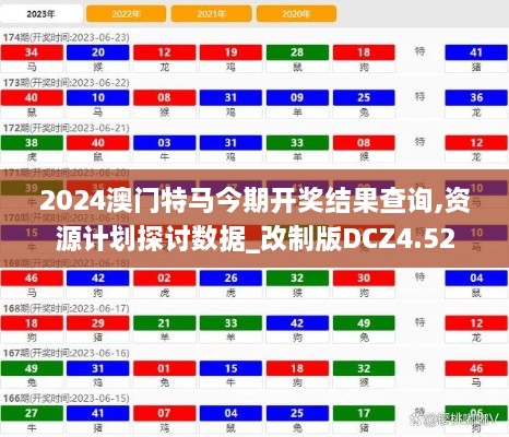 2024澳门特马今期开奖结果查询,资源计划探讨数据_改制版DCZ4.52