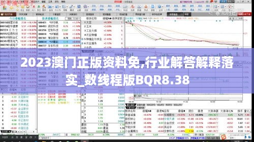 2023澳门正版资料免,行业解答解释落实_数线程版BQR8.38