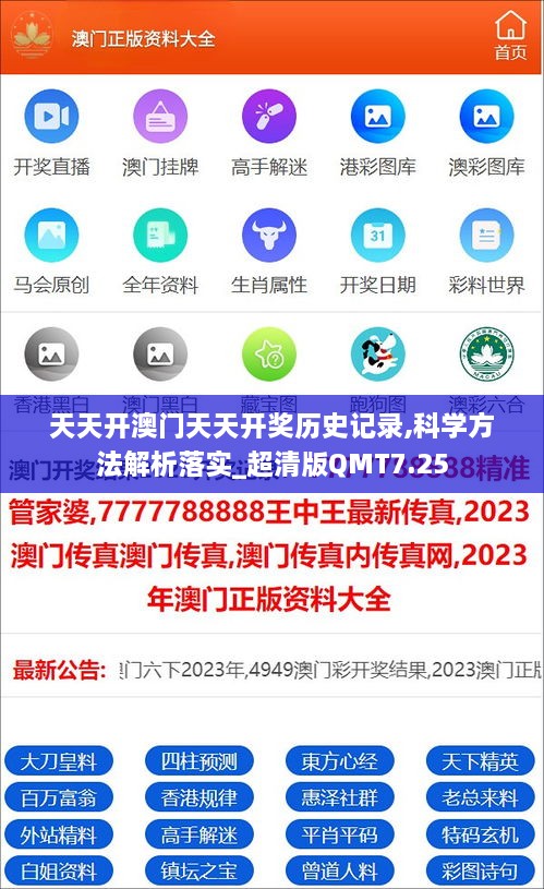 天天开澳门天天开奖历史记录,科学方法解析落实_超清版QMT7.25