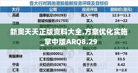 新奥天天正版资料大全,方案优化实施_掌中版ARQ8.29