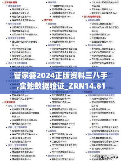 管家婆2024正版资料三八手,实地数据验证_ZRN14.81