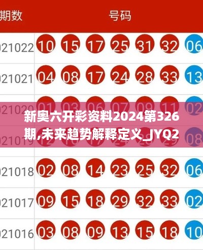 新奥六开彩资料2024第326期,未来趋势解释定义_JYQ2.78