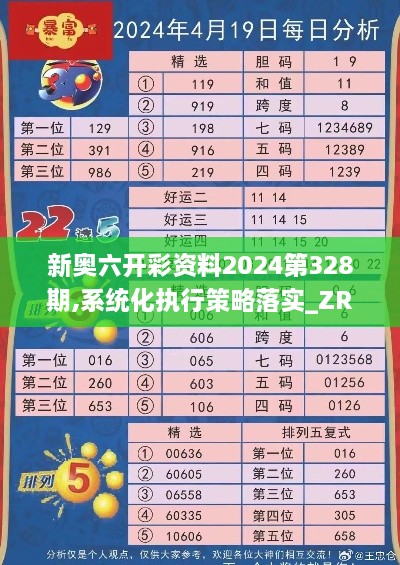 新奥六开彩资料2024第328期,系统化执行策略落实_ZRV2.18