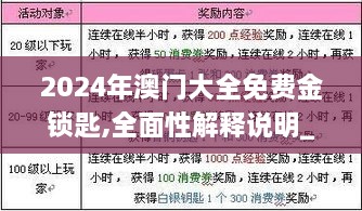 2024年澳门大全免费金锁匙,全面性解释说明_AKN4.61