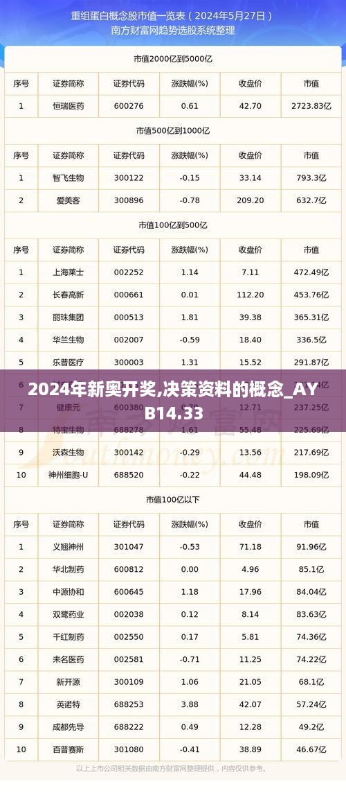 2024年新奥开奖,决策资料的概念_AYB14.33