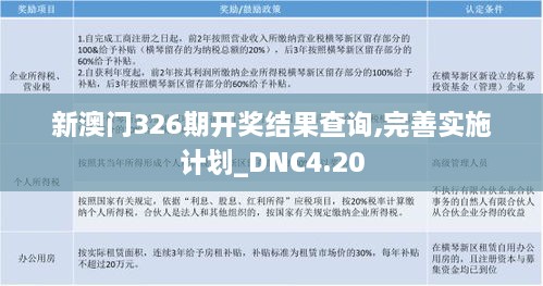 新澳门326期开奖结果查询,完善实施计划_DNC4.20