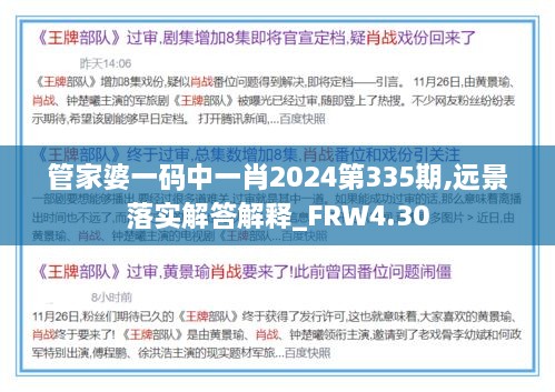 管家婆一码中一肖2024第335期,远景落实解答解释_FRW4.30