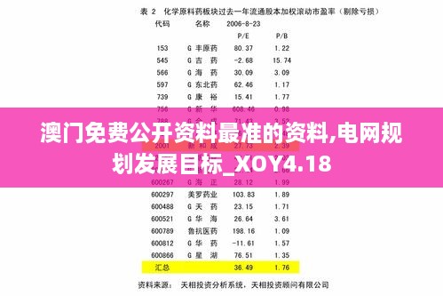 澳门免费公开资料最准的资料,电网规划发展目标_XOY4.18