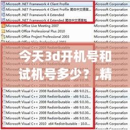 今天3d开机号和试机号多少？,精准分析实践_TMM14.63