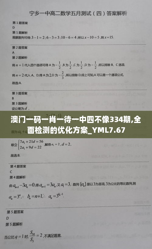 澳门一码一肖一待一中四不像334期,全面检测的优化方案_YML7.67