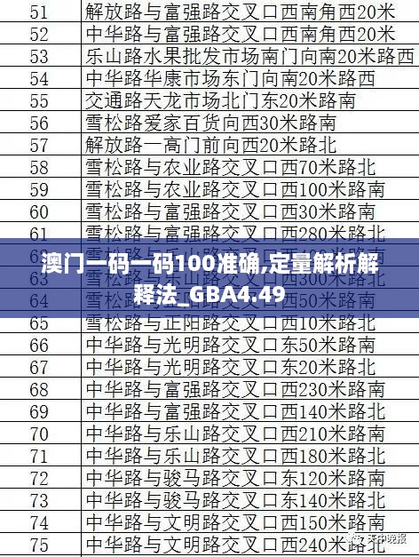 澳门一码一码100准确,定量解析解释法_GBA4.49