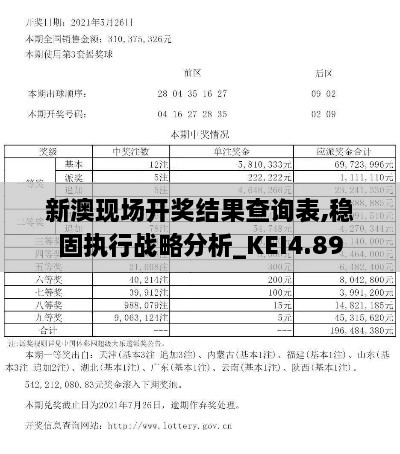 新澳现场开奖结果查询表,稳固执行战略分析_KEI4.89