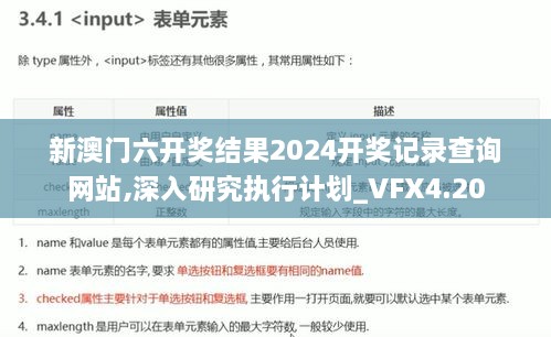 新澳门六开奖结果2024开奖记录查询网站,深入研究执行计划_VFX4.20