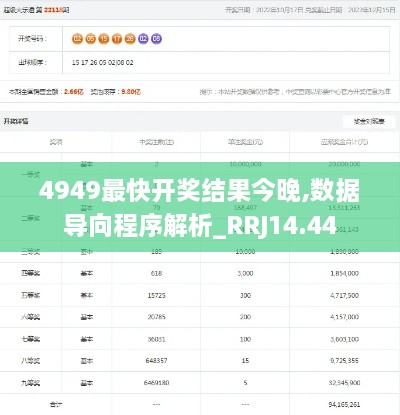 4949最快开奖结果今晚,数据导向程序解析_RRJ14.44