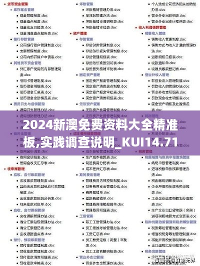 2024新澳免费资料大全精准板,实践调查说明_KUI14.71