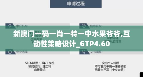 新澳门一码一肖一特一中水果爷爷,互动性策略设计_GTP4.60