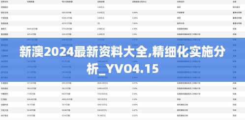 新澳2024最新资料大全,精细化实施分析_YVO4.15