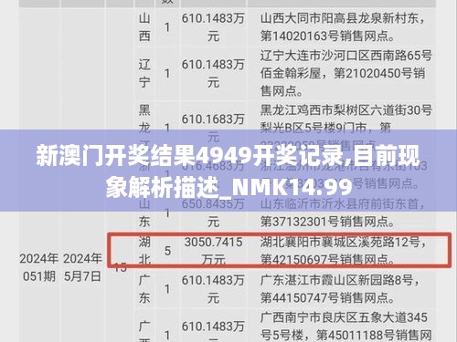 新澳门开奖结果4949开奖记录,目前现象解析描述_NMK14.99