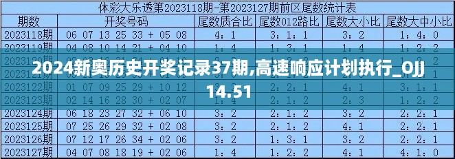 2024新奥历史开奖记录37期,高速响应计划执行_OJJ14.51