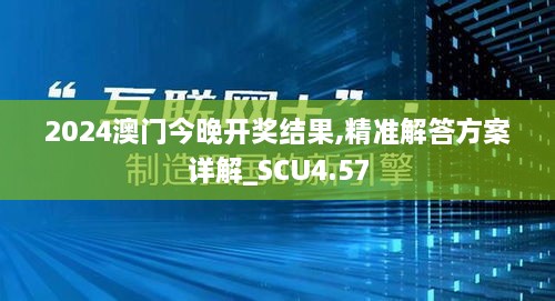 2024澳门今晚开奖结果,精准解答方案详解_SCU4.57