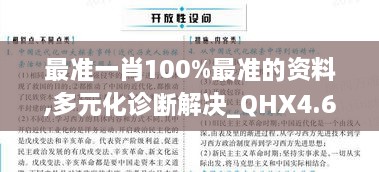 最准一肖100%最准的资料,多元化诊断解决_QHX4.69