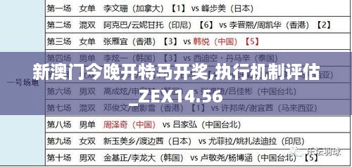 新澳门今晚开特马开奖,执行机制评估_ZEX14.56