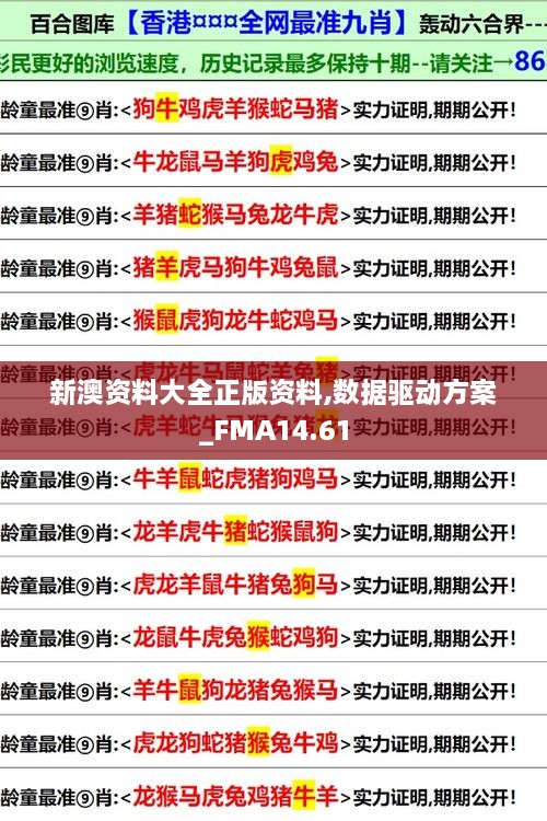 新澳资料大全正版资料,数据驱动方案_FMA14.61